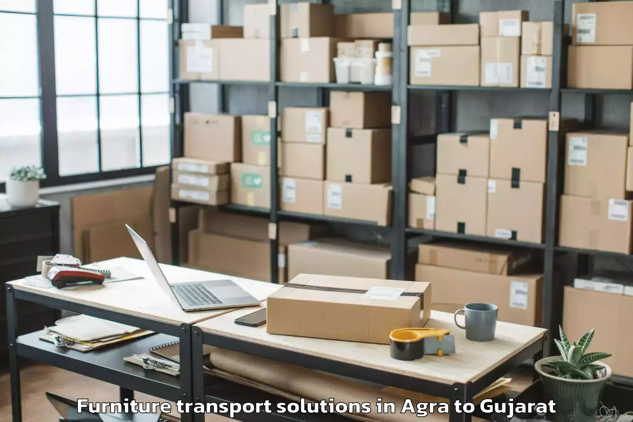 Affordable Agra to Santalpur Furniture Transport Solutions